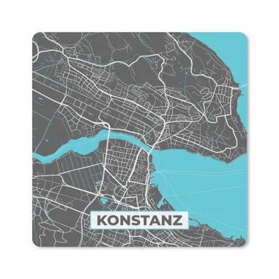 Produktbild von MuchoWow® Mauspad Mousepad Karte - Stadtplan - Konstanz - Deutschland - Blau 20x20 cm - Mousepads - Maus Mat - Pad - Mausunterlage - Desk Mat - Bureauartikeln