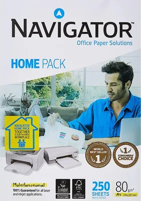 Produktbild von Navigator - Papierpapier Navigator Homepack A4 80GR White | Pack von 250 Blättern