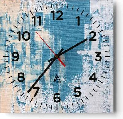 Produktbild von Wanduhr - Quadrat - Glasuhr - Blau Farben Hintergrund - 40x40cm - Schleichendes Uhrwerk - Lautlos - zum Aufhängen bereit - Dekoration Modern - Wanddekoration aus Glas - C4AC40x40-5062