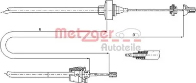 Produktbild von METZGER 10.2372 Kupplungsseil Seilzug für RENAULT TWINGO I (C06) 930/567mm