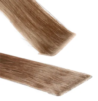 Produktbild von hair2heart Invisible Tape Extensions Echthaar Premium - 10 Tapes 50cm 8/01 hellblond natur-asch