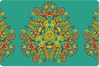 Produktbild von MuchoWow® Mauspad Mousepad Muster - Locken - Folklore 27x18 cm - Mousepads - Maus Mat - Pad - Mausunterlage - Büroartikel - Desk Matten