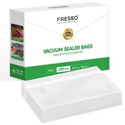 Vakuumbeutel 20x30 cm, 100 Stück, BPA-frei, für Sous-Vide & Gefrieren