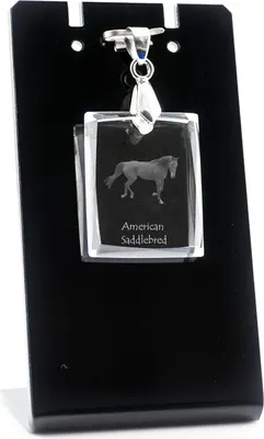 Zdjęcie produktu dla Amerykański koń rasowy (koń do jazdy w siodle) - Wiszący amulet w kształcie konia, naszyjnik z fotografią, unikalna biżuteria firmy Art-Dog