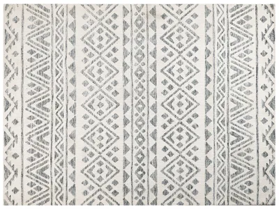 Obrázok produktu pre BELIANI Koberec béžový a sivý polyesterový 300 x 400 cm geometrický vzor moderný minimalistický dizajn obývacia izba