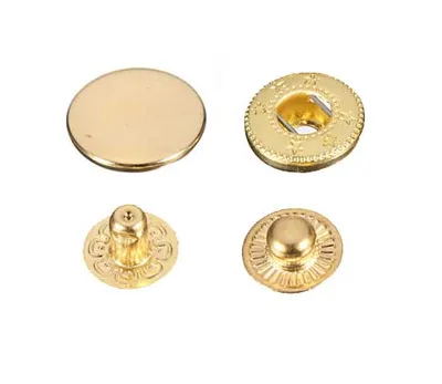Produktbild von Druckknöpfe Knöpfe Kleidung 15mm Metall 250 Stück gold Snaps Button