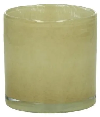 Productafbeelding van Pomax Sklo windlicht van glas, linnenkleur, diameter 10 cm, hoogte 10 cm