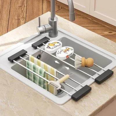 Image de Porte-torchon en acier inoxydable pour les ustensiles de cuisine et l'égouttage