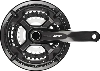 Produktbild von Bergfreundlicher Fahrradkurbel in schwarz, 170 mm, 3-Zahn-Set mit 48/36/26 Zähnen