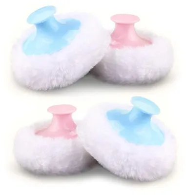Imagen del producto de Cepillos suaves para talco para bebés, paquete de 4 unidades, de felpa, para el cuidado del bebé