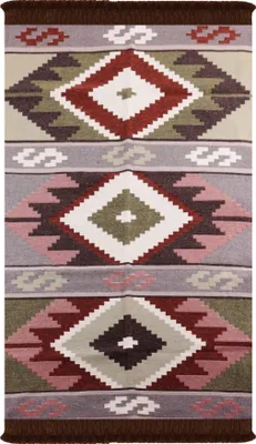 Produktbild von Bigghome Doppelseitiger Teppich, Kelim, Orientalisch, Maschinenwaschbar, Modernes Design, 80*150 cm, SA1583B
