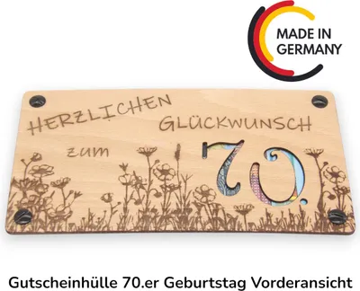 Produktbild von Gutscheinhülle zum 70. Geburtstag