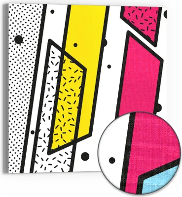 Produktbild von DEQOART Hybrid Leinwand Bild 30x30 cm 'Bunte Formkunst' Wandbild Glas flach modern