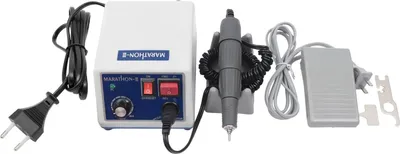 Obrázek produktu pro Zubní mikromotor - Sada rukojetí typu 2 - Výkon 65 W - Rychlost 0-35 000 otáček za minutu - Dvojité ovládání nožním pedálem a otočným knoflíkem - Napětí 110-220 V - Stříbrný
