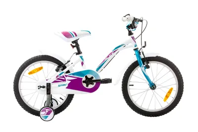 Produktbild von Kinderfahrrad SPRINT ALICE 18", 1 SP, Weiß mit Türkis und lila HARDTAIL