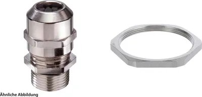 Produktbild von WISKA Verschraubung mit Gegenmutter M63x1,5 lang inkl. O-Ring Messing (CuZn) vernickelt Gewindelänge 15,0mm - 1 Stück