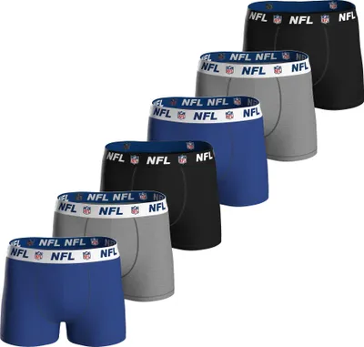 Produktbild von NFL Herren Boxershorts, 6er Pack - NFL Shield 6Pack Boxers, Baumwoll-Stretch, Logobund Blau/Grau/Schwarz XL