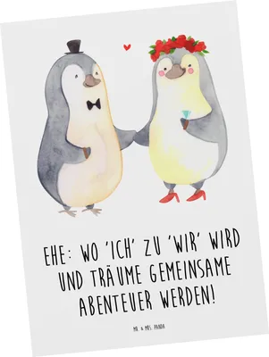Produktbild von Mr. & Mrs. Panda Postkarte Hochzeitsfeier Abenteuer - Weiß - Geschenk, Kunstkarten, Geschenke, Ansichtskarten, Accessoires, bildkarte, Glück, Brautpaar, handgemacht