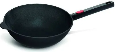 Produktbild von Woll Diamond XR Logic 11028LCIB Wokpfanne, 28 cm max. Durchmesser, Gusseisen/Gussaluminium, Induktionsherd-geeignet, Antihaftbeschichtung, abnehmbarer Griff
