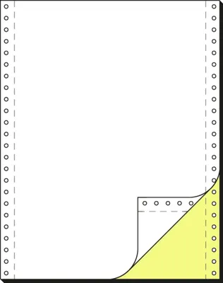 Produktbild von SIGEL 33242 Computerpapier 12"x240 mm, A4, LP, 60 g/m², 2f, blanko/gelb+AHL , 1000 Sätze, Endlospapier
