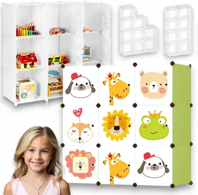Produktbild von MODULARER KINDERSCHRANK Kindergarderobe Regal FÜR SPIELZEUG KLEIDUNG Shrank
