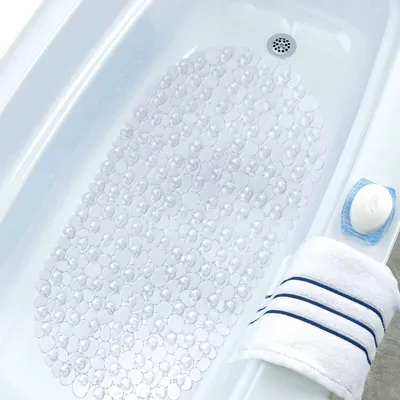 Immagine prodotto di Tappetino da doccia antiscivolo, in plastica, ovale, trasparente, 69 x 36 cm