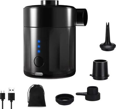 Produktbild von Elektrische Luftmatratzenpumpe, 2-in-1, oplaadbaar, mit 4 Düsen