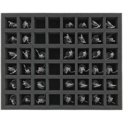 Produktbild von 55 mm Schaumstoffeinlage mit 48 Fächern für Runewars Miniaturen