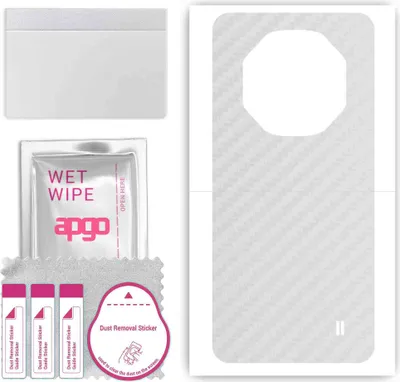 Produktbild von apgo Rückseite Schutzfolie, Skin, kompatibel mit ZTE Nubia N5, Hinten Displayschutzfolie aus Vinylfolie, kratzfest, einfache Montage - Transparenter Kohlenstoff
