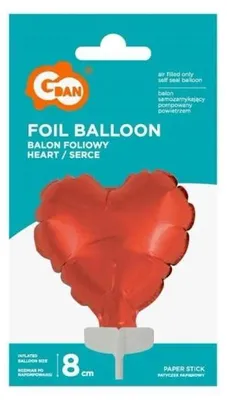 Obrázek produktu pro Fóliový balón ve tvaru srdce na tyčce, červený, 8 cm – Godan