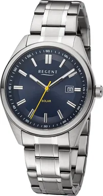 Produktbild von Regent Armbanduhr Herren Metall Analog Uhr silber Metallarmband URF1541