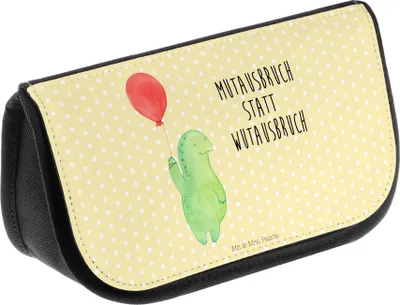Produktbild von Mr. & Mrs. Panda kosmetiktäschchen Schildkröte Luftballon - Gelb Pastell - Geschenk, Schildkröten, Beauty Bag, Kulturbeutel, Organizer, Motivationsspruch, Kulturtasche