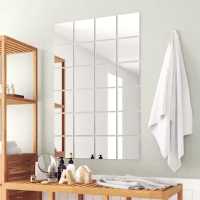 Produktbild von vidaXL 24-tlg. Spiegelfliesen-Set Quadratisch Glas
