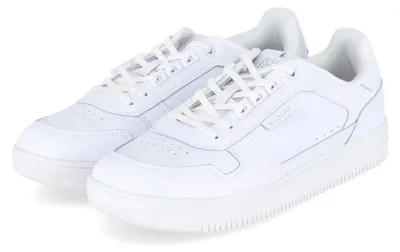 Imagen del producto de Zapatillas bajas para hombre de la marca Bullboxer, color blanco, confeccionadas en cuero y materiales sintéticos. Talla: 42