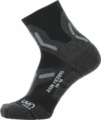 Zdjęcie produktu dla Skarpety trekkingowe UYN Merino dwuwarstwowe damskie czarne/szare 39-40