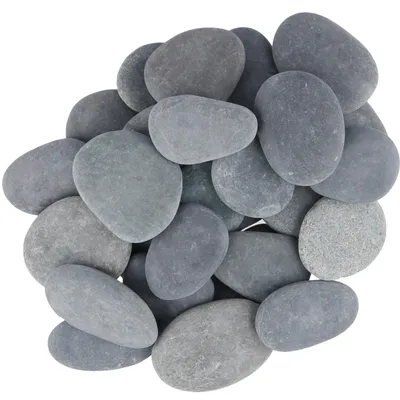 40 Malsteine 5-8 cm dunkelgrau, natürliche Flusskiesel