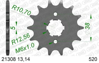 Produktbild von AFAM Kettenritzel 21308-13 Vorne für YAMAHA MOTORCYCLES XV Stahl