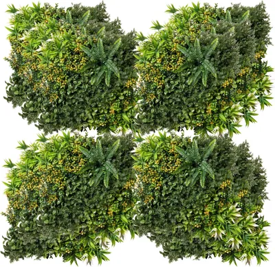 Produktbild von Outsunny 12 Stück künstliches Pflanzenwand Hecke 50x50 cm Mehrblättrige
