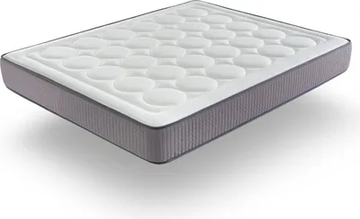 A mattress shown from a diagonal angle, with a shadow beneath it.