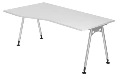 Zdjęcie produktu dla Biurko bümö seria A – kolor: biały, wymiary: 180 x 100 cm