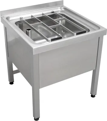 Productafbeelding van KWC AR Standausguss, SIRIUS, Edelstahl,  650x650x598 mm, Klapprost, geschraubt