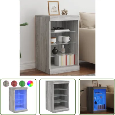 Produktbild von The Living Store Sideboard mit LED-Leuchten Grau Sonoma 41x37x67 cm