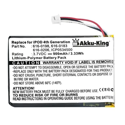 Akku fuer iPOD Photo - Li-Polymer 900mAh