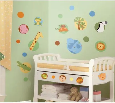 Image de Stickers repositionnables polka animaux de la jungle