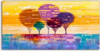 Produktbild von Coloray Acrylbild 140x70  Wandbild Acrylbilder Zeitgenössische Kunst Baum Malerei