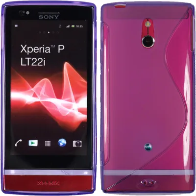 Produktbild von PhoneNatic Case kompatibel mit Sony Xperia P - lila Silikon Hülle S-Style + 2 Schutzfolien