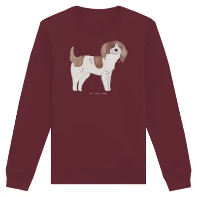 Produktbild von Mr. & Mrs. Panda Fair Fashion Pullover English Springer Spaniel Moment Größe XXL - Burgundy - Geschenk, Baumwoll Sweatshirt, Pulli, Sweater, Bio-Pullover