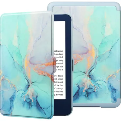 Immagine prodotto di Custodia protettiva per Kindle 6" (11ª generazione, 2024/2021), ultra sottile in  (PU), con funzione di spegnimento/accensione automatica, colore blu marmo