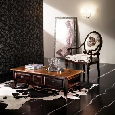 Image de Table basse classique Table de salon Baroque Tables basses en bois massif