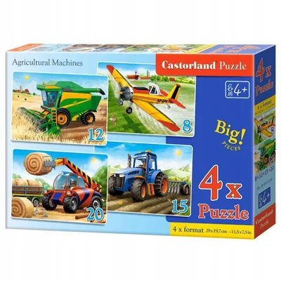Image de Puzzle 4 en 1 (8+12+15+20 pièces) Machines de ferme 41039